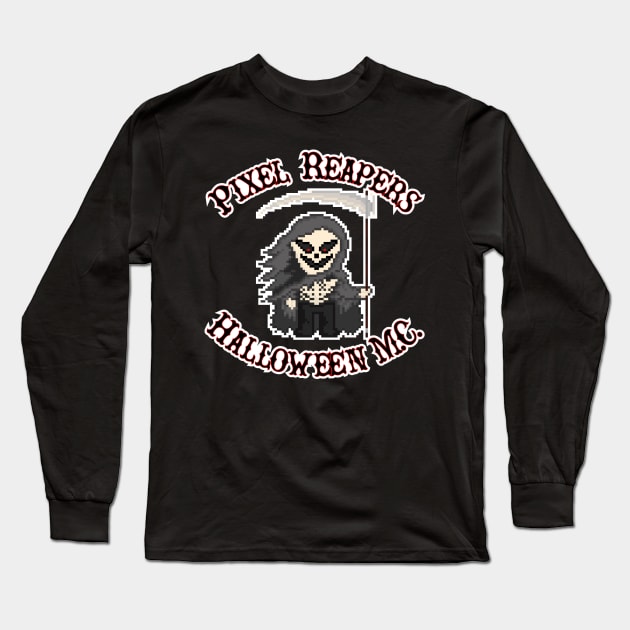 Pixel Reapers Halloween M.C. (Front) Long Sleeve T-Shirt by gkillerb